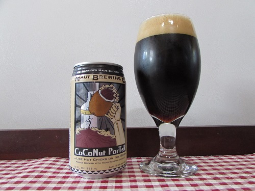 Coconut Porter can and glass